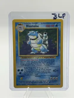 Pokemon TCG Blastoise Base Set Holo Unlimited Rare Card 2/102 LP Condition - Image 1