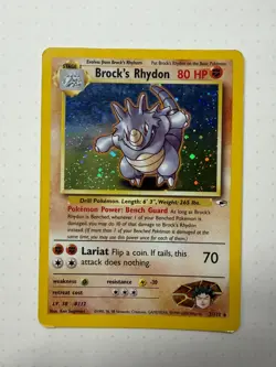 Brock's Rhydon 2/132 Holo Rare Gym Heroes Pokemon Card - Image 1