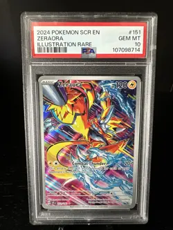 2024 Pokemon Zeraora 151/142 Sv07: Stellar Crown Holo PSA 10 - Image 1