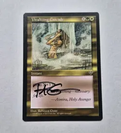 UNPLAYED SIGNED NM Vitalizing Cascade MtG Mirage REBECCA GUAY EDH CUBE VTG - Image 1
