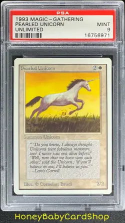MTG Unlimited Edition 1993 Pearled Unicorn PSA 9 Mint Old School 93/94 - Image 1