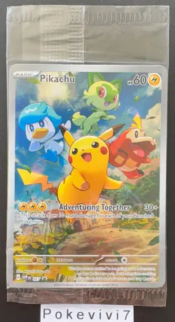 Carte Pokemon PIKACHU 027 PROMO HOLO Ecarlate et Violet SVP ENGLISH NEUF SEALED - Image 1