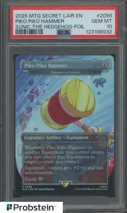 2025 MTG Secret Lair EN Sonic the Hedgehog Foil Piko Piko Hammer PSA 10 - Image 1
