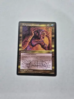 UNPLAYED SIGNED NM Malignant Growth Mirage Magic MtG NM SCOTT FISCHER EDH VTG - Image 1