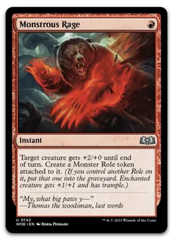 Monstrous Rage #142 (LP) Wilds of Eldraine WOE Magic MTG - Image 1