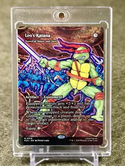 Leo's Katana Sword of Sinew and Steel 💎 RARE SHOWCASE #18 PZA 🐢 TMNT MTG - Image 1