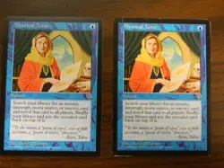MTG Mirage Mystical Tutor x2 Blue Rare Lightly Played Condition - Image 1