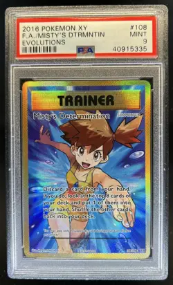 2016 Pokemon XY Evolutions Misty's Determination Full Art #108/108 PSA 9 - Image 1