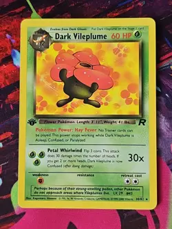 Pokemon Dark Vileplume Team Rocket 1st Edition WOTC Vintage 30/82 - Image 1