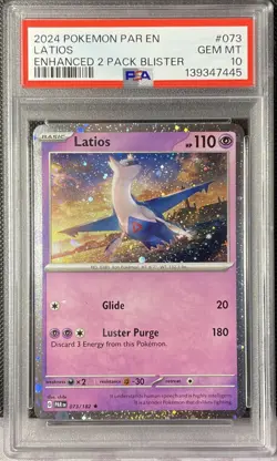 Latios 073 psa 10 cosmos holo 2023 POKEMON PARADOX RIFT Enhanced blister! - Image 1