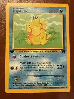 Pokemon TCG WOTC 1st Edition Team Rocket Psyduck 65/82 Common C - Image 1