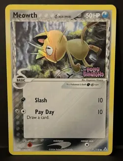 Pokemon Meowth Holon Phantoms 71/110 2006 English Reverse Holo Stamped Delta - Image 1