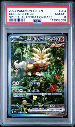 Gouging Fire EX 204/162 Special Illustration Rare Pokemon PSA 8 *058 - Image 1