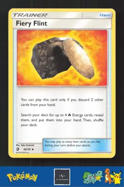 2018 Pokemon SM Dragon Majesty 60/70 Fiery Flint - Image 1