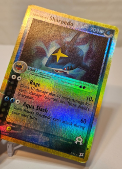 Team Aqua's Sharpedo 5/95 Reverse Holo Rare Ex Team Magma Team Aqua Pokemon 1253 - Image 4