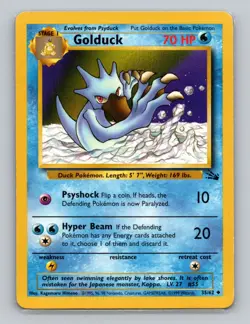 Golduck 35/64 Uncommon Pokemon TCG WOTC Unlimited Fossil Light Play LP - Image 1