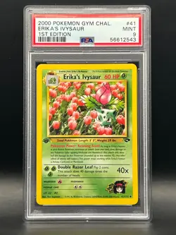 PSA Mint 9- Erika's Ivysaur 41/132 1st Edition- 2000 Pokemon Gym Challenge - Image 1