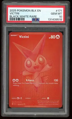 2025 Pokemon Black White Victini Rare #171 - PSA 10 - (13 CERT) - Image 1