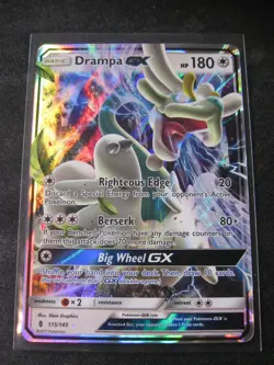 DRAMPA GX 2017 Pokemon Sun & Moon Guardians Rising #115 FULL ART Holofoil UR MT - Image 1