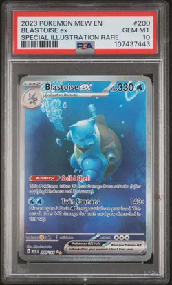 2023 POKEMON MEW EN-151 SPECIAL ILLUSTRATION RARE #200 BLASTOISE EX PSA 10 - Image 1