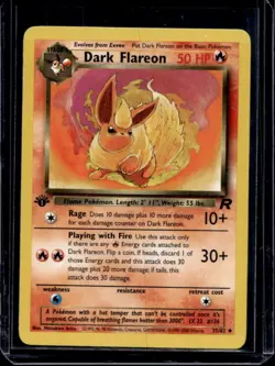2000 Pokemon Team Rocket First Edition Dark Flareon #35/82 - Image 1