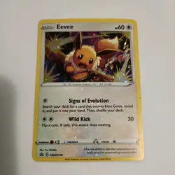 Pokemon TCG Eevee SWSH118 SWSH Black Star Promos Holo Brilliant Stars NEAR MINT - Image 1