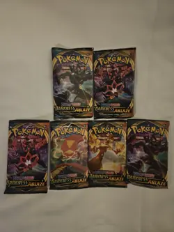 6x Pokemon TCG Sword & Shield Darkness Ablaze Booster Lot - Image 1