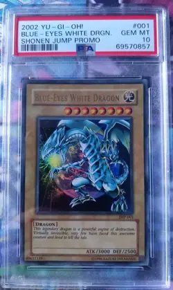 PSA 10 Yugioh Blue-Eyes White Dragon JMP-001 Shonen Jump Promo 2002 Ultra Rare - Image 1
