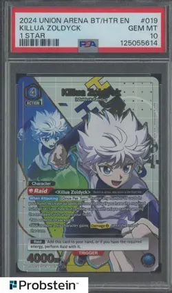 2024 Union Arena BT/HTR EN 1 Star #019 Killua Zoldyck PSA 10 GEM MINT - Image 1