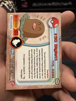 1999 Pokemon Topps TV Animation #50 Diglett Card Nm - Image 2