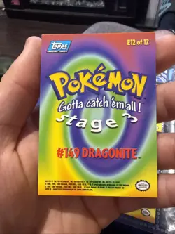 Topps Dragonite #149 Pokemon Non Holo E12 Of 12 Trading Card Blue Label Nm - Image 2