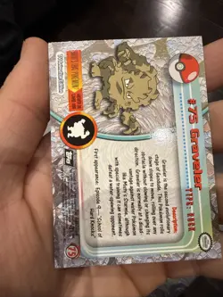 Graveler #75 Topps Pokemon TV Blue Logo 1999 Series 1 Vintage Card NM - Image 2