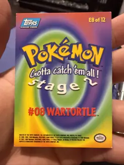 WARTORTLE #08 Pokemon Card TCG Topps TV Animation Edition E8 of 12 - Image 2