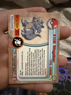 Pokemon Topps Card - Rhydon #112 Non Holo TV Animation Edition Blue Label - Image 2