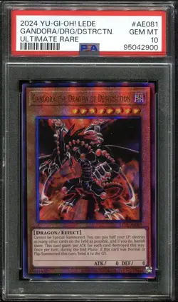 PSA 10 Gandora the Dragon of Destruction Ultimate Rare LEDE-AE081 Yugioh Card - Image 1