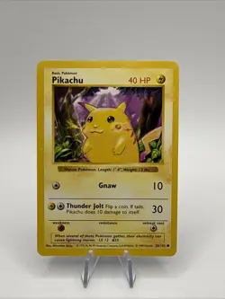 Pikachu 58/102 Shadowless RED CHEEKS Base Set Vintage Pokemon Card WOTC 1999 - Image 1