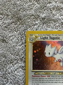 Pokemon Light Togetic Holo Card 15/105 Neo Destiny Vintage SWIRL - Image 4