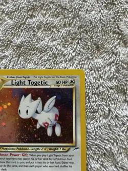 Pokemon Light Togetic Holo Card 15/105 Neo Destiny Vintage SWIRL - Image 5