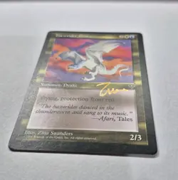 GOLD SIGNED UNPLAYED NM Mirage Hazerider Drake MTG Magic ZINA SAUNDERS EDH VTG - Image 2