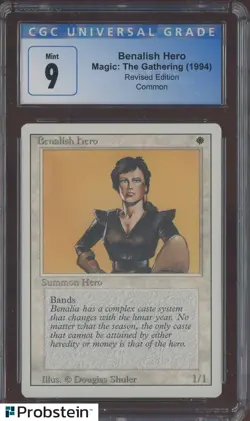 1994 MTG Magic The Gathering Revised Edition Benalish Hero CCG 9 MINT - Image 1
