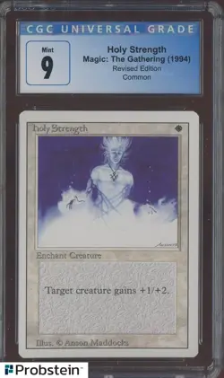 1994 MTG Magic The Gathering Revised Edition Holy Strength CGC 9 MINT - Image 1