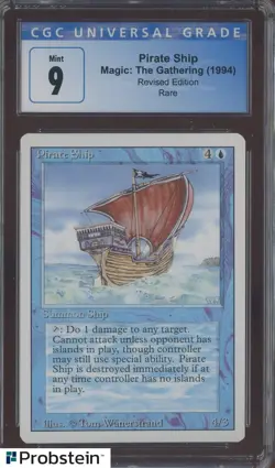 1994 MTG Magic The Gathering Revised Edition Pirate Ship Rare CGC 9 MINT - Image 1