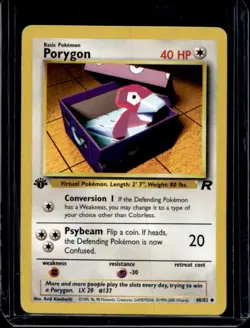 2000 Pokemon Team Rocket First Edition Porygon #48/82 - Image 1