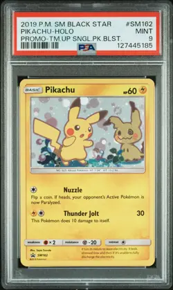 2019 POKEMON SM BLACK STAR PROMO TEAM UP SINGLE PACK BLISTERS PIKACHU-HOLO PSA 9 - Image 1