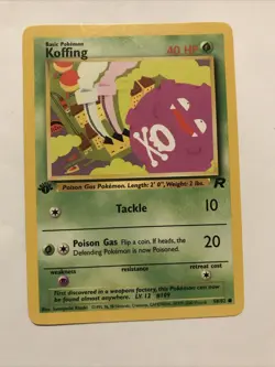 Pokemon TCG Team Rocket Koffing 1st Edition 58/82 Card - Image 1