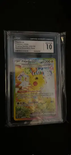 Pokemon Pikachu ex Surging Sparks Special Illustration Rare #238 CGC 10 Gem Mint - Image 1