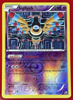 Pokemon TCG Sigilyph Legendary Treasures 66/113 Reverse Holo Rare English MP - Image 1