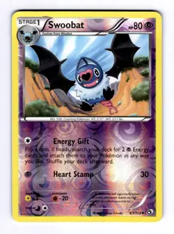 Swoobat Legendary Treasures #65 (2013) Uncommon Reverse Holo LP Pokemon - Image 1