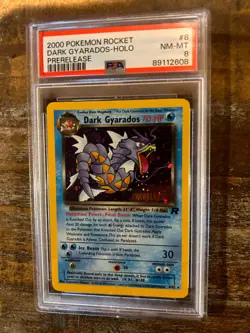 POKEMON 2000 Rocket DARK GYARADOS Holo PRERELEASE #8 PSA 8 RARE - Image 1
