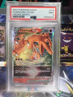 PSA 9! Pokemon TCG Charizard VSTAR Crown Zenith 019/159 Holo Ultra Rare - Image 1